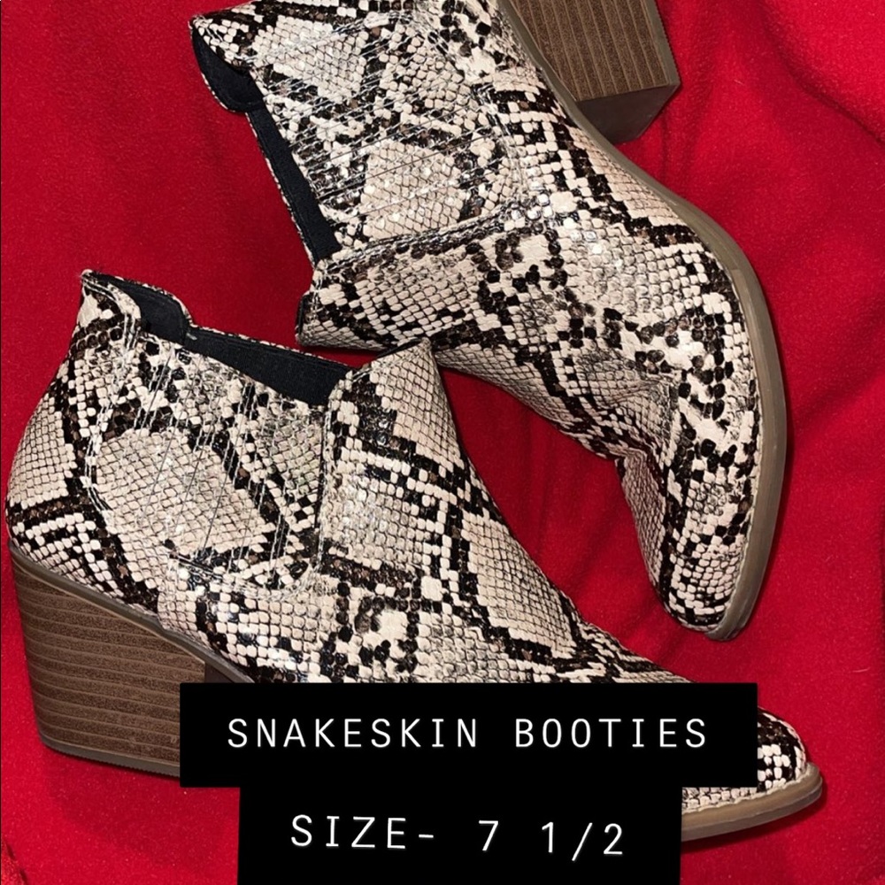 Snakeskin Booties